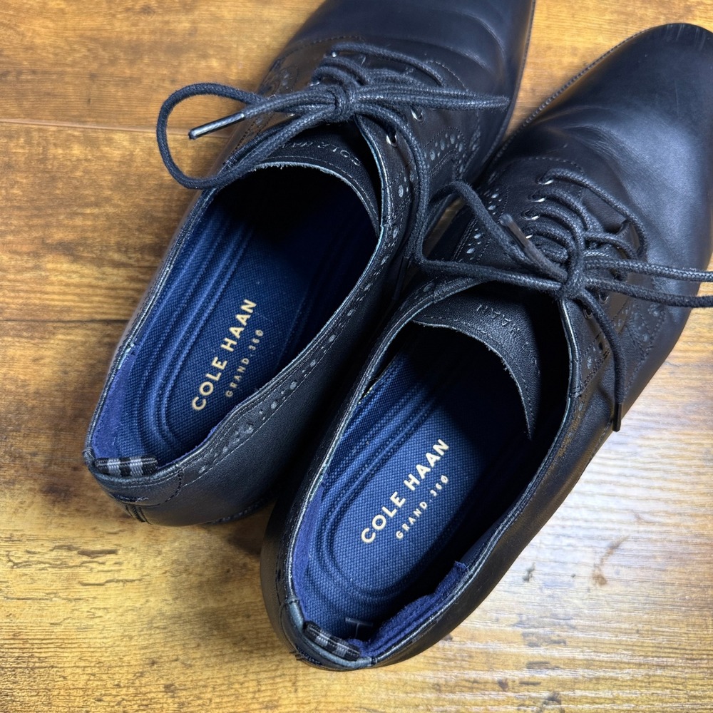 Cole Haan Grand 360 C30627 Black Leather Oxford Dress Shoes Mens 9M - Picture 6 of 7